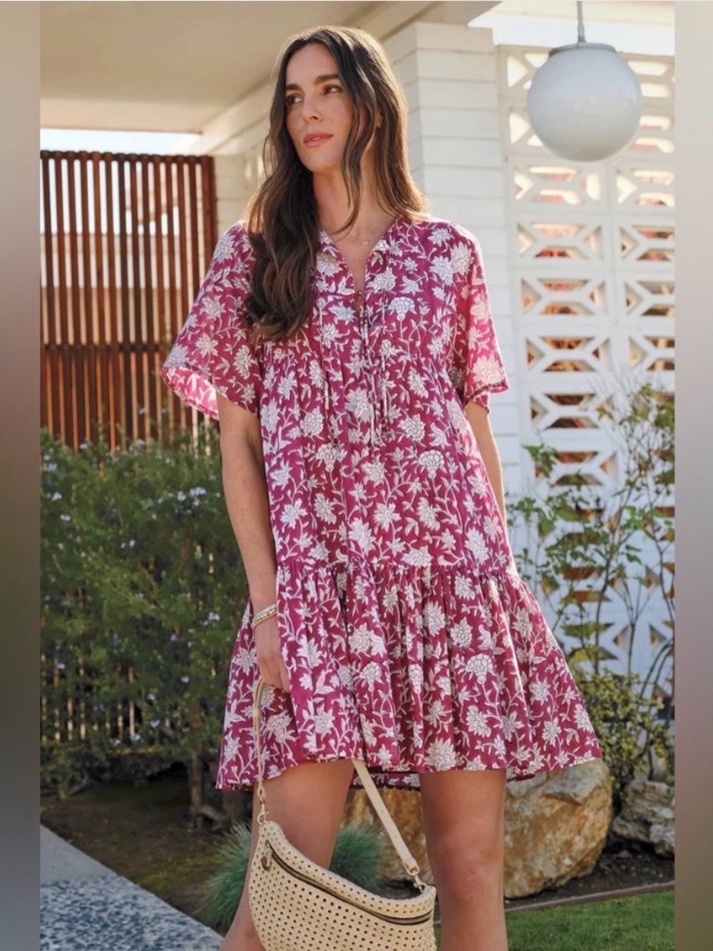 Love Tomas Emerson Fry Isla Dress in Sangria Print size Small NWOT